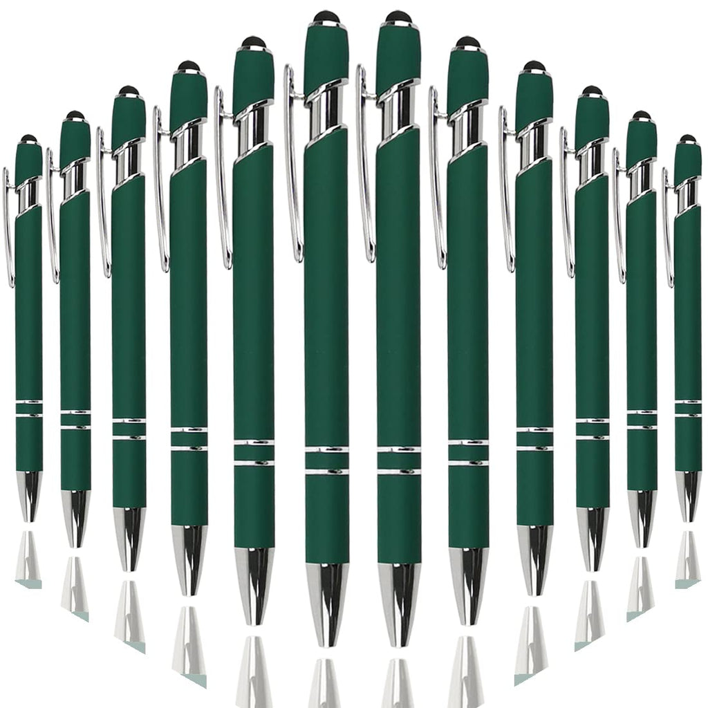 Oddmoal Ballpoint Pen with Stylus Tip, Soft Touch Click Metal Pen, 1.0mm Medium Point