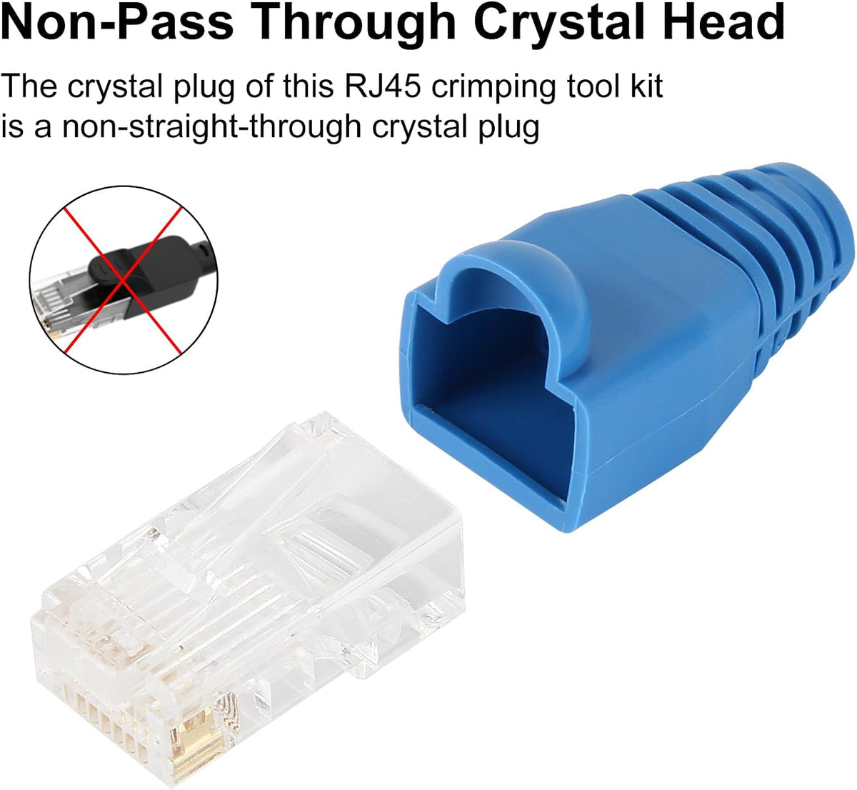 Pass Through Ethernet Crimper RJ45 Cable Plier and Crimp Tool Kit for 8P8C 6P4C 4P4C 4P2C