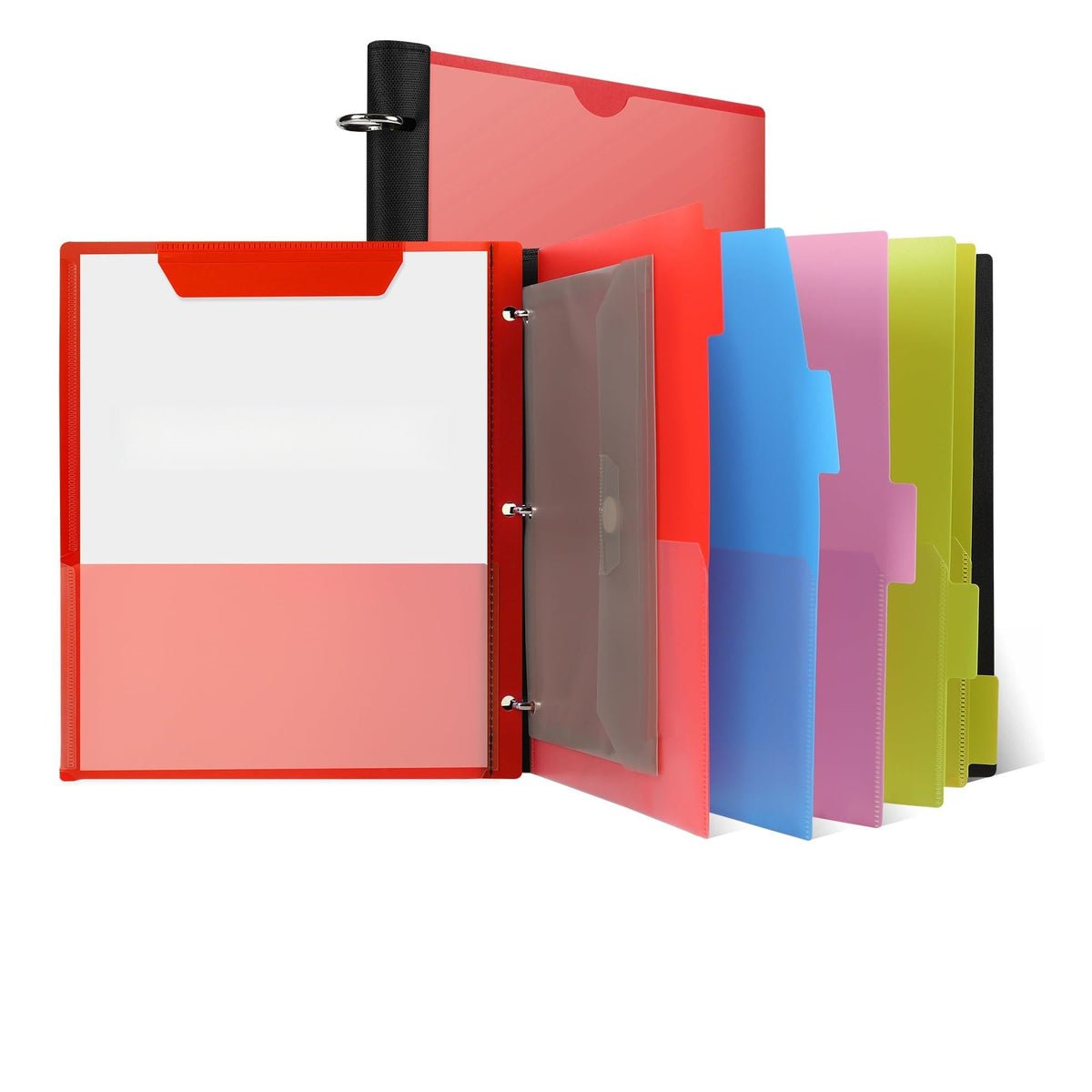 2 Pcs 360° Pivotable Project Organizer Folder, 3 Ring Binder
