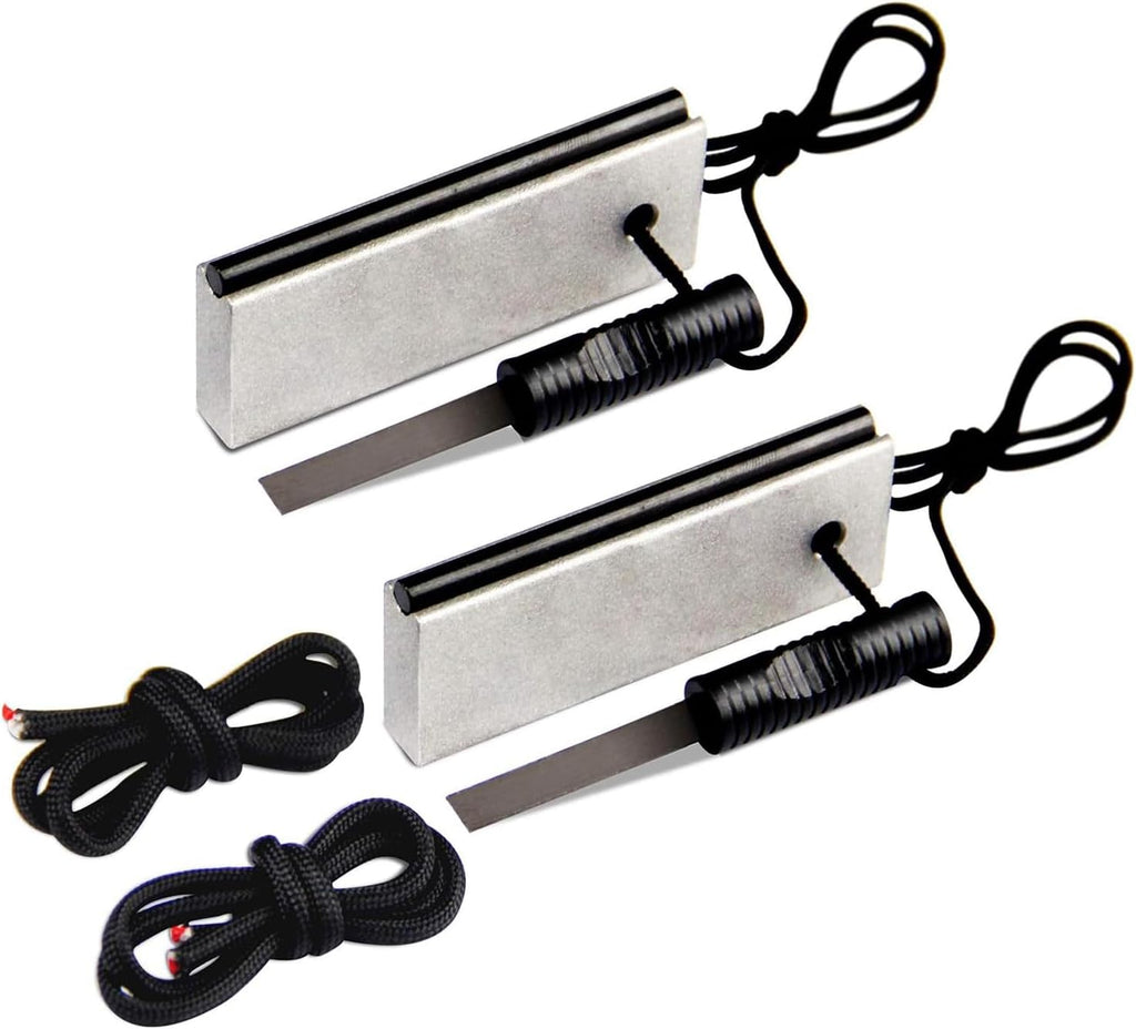 AOFAR Magnesium Fire Starter AF-374 (2-Pack) Waterproof Fire Steel Pouch for Camping