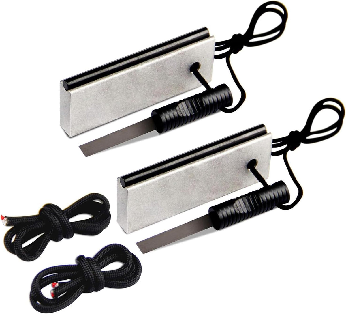 AOFAR Magnesium Fire Starter AF-374 (2-Pack) Waterproof Fire Steel Pouch for Camping
