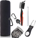 Golf Towel and Golf Club Brush, Microfiber Waffle Pattern Cleaning Towel and Retractable
