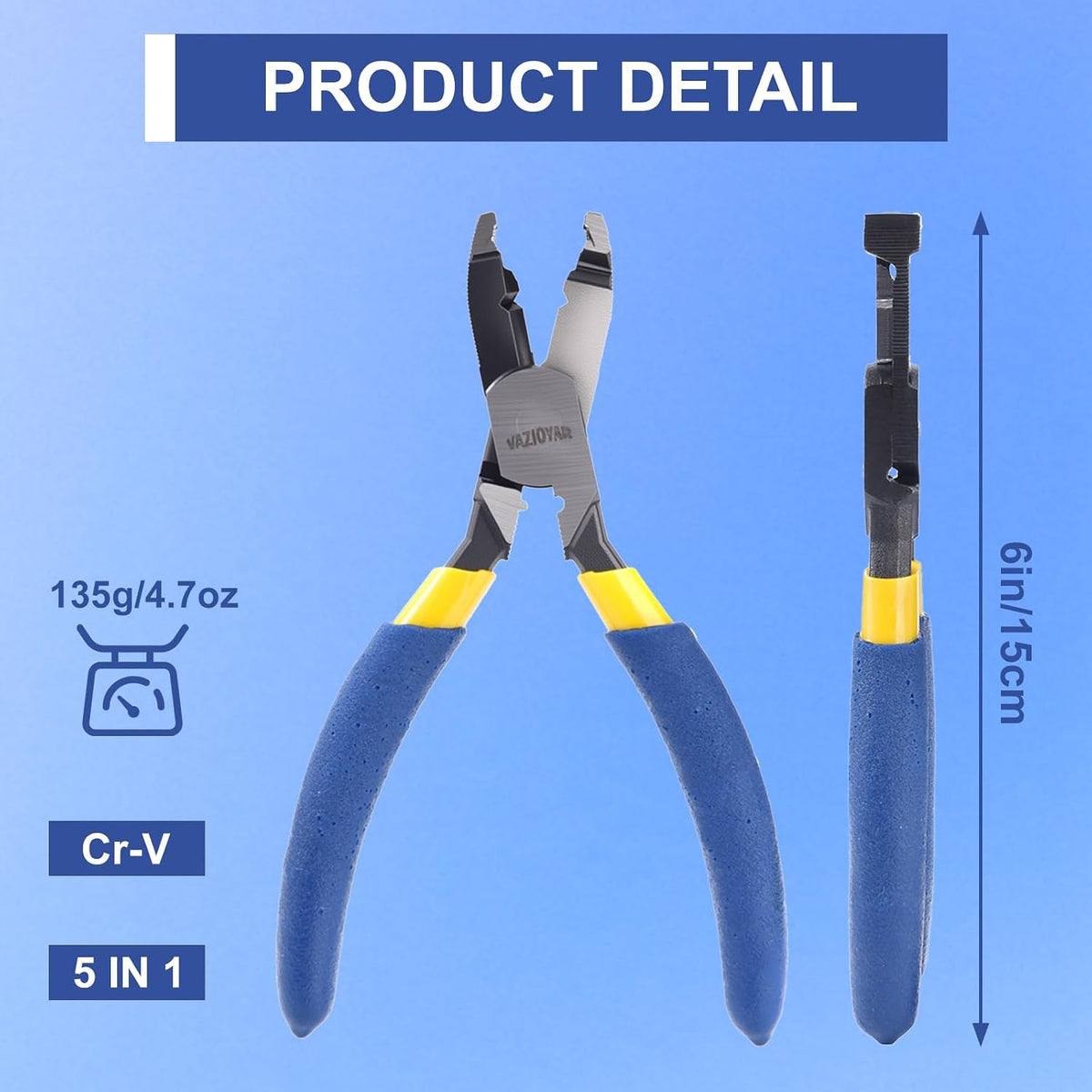 Multi-Function Screw Extractor Pliers, Non-Slip Screw Removal Tool, Extracts Stripped
