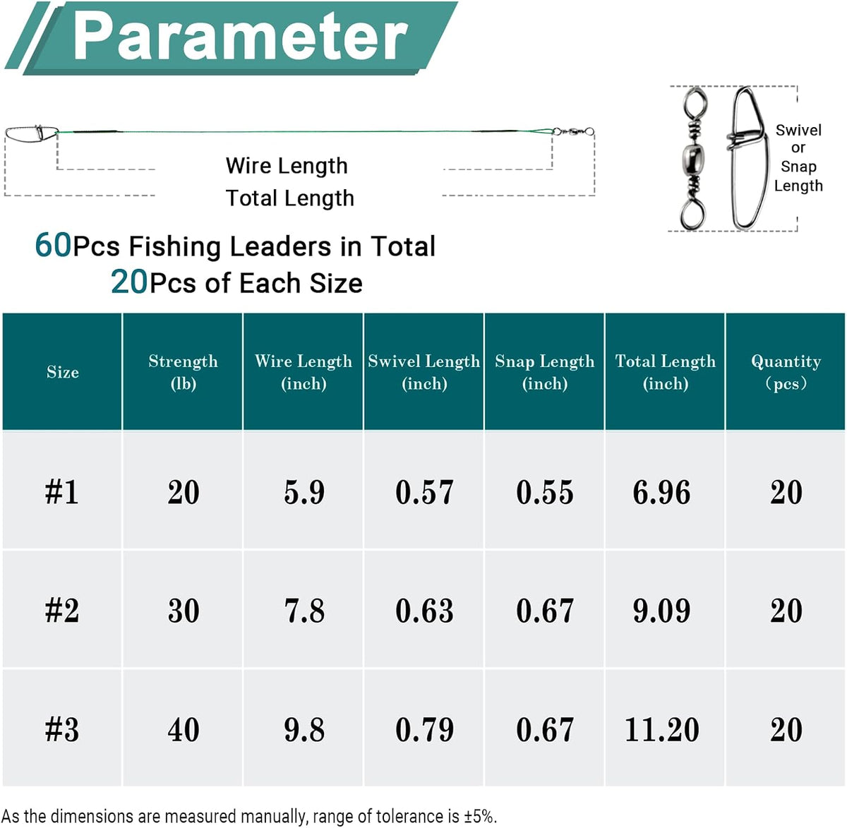 QISHUO High Strength Fishing Leader Saltwater Stainless Steel Fishing Leaders Freshwater