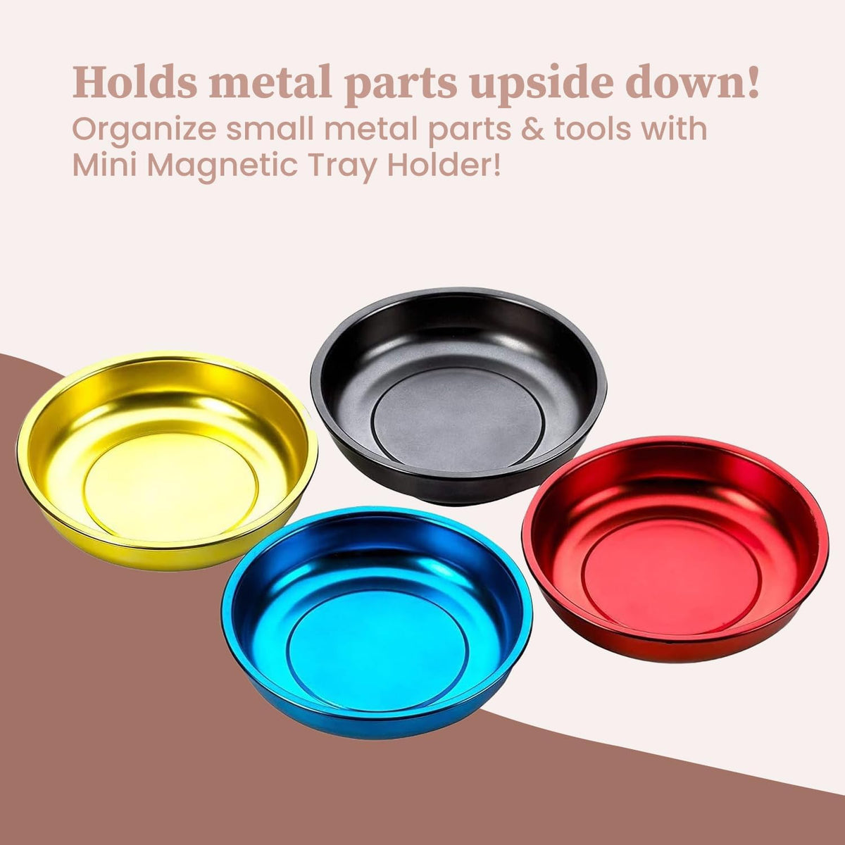 Magnetic Parts Trays, 4-Pack Multicolor Mini Tool and Hardware Holders for Nuts, Bolts