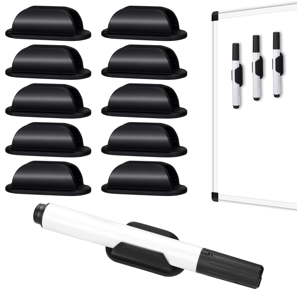 AIERSA 10 Pack Large Silicone Marker Holder for White Board