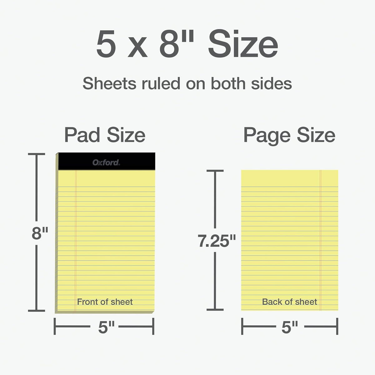 Oxford Premium Legal Pads, 12 Pack, Premium Note Pads, 50 Jr. Legal Ruled 5" x 8" Sheets