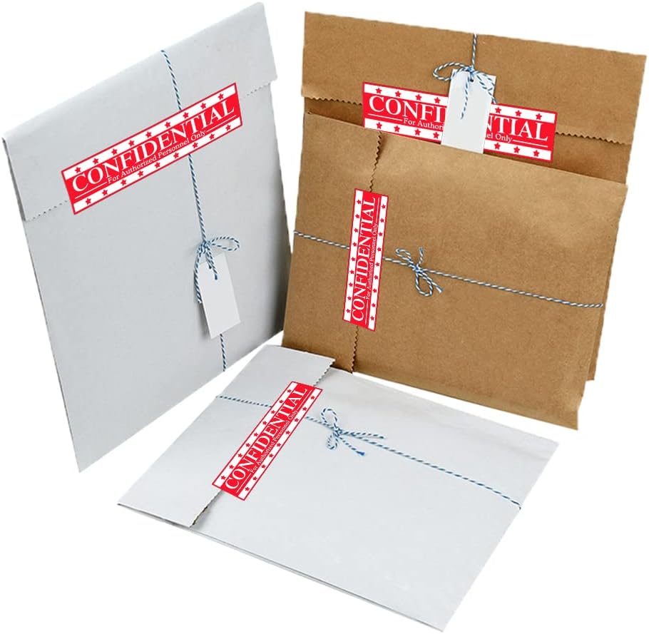 4x1 Inch Red Confidential Stickers, 500 Pcs Confidential Labels for File