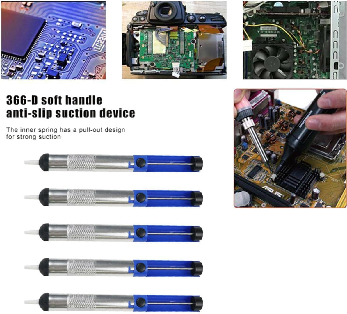 5pcs Aluminum Alloy Desoldering Pump Tin Sucker