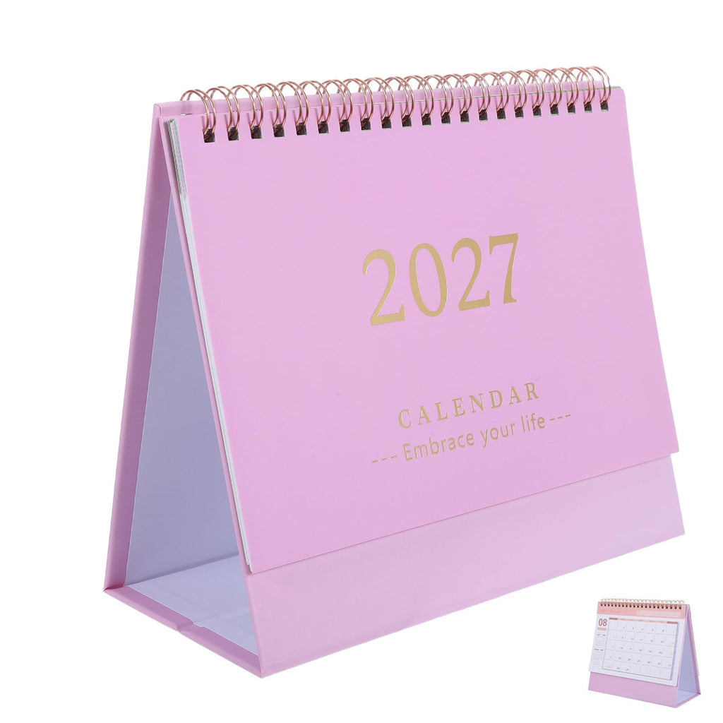 NUOBESTY Monthly Desk Calendar 2026-2027 Standing Flip Daily Calendar