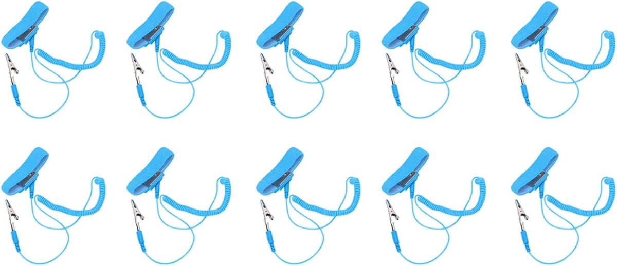 10Pcs PU Anti Static Wrist Strap, Adjustable Strap Anti Shock Wristband Bracelet