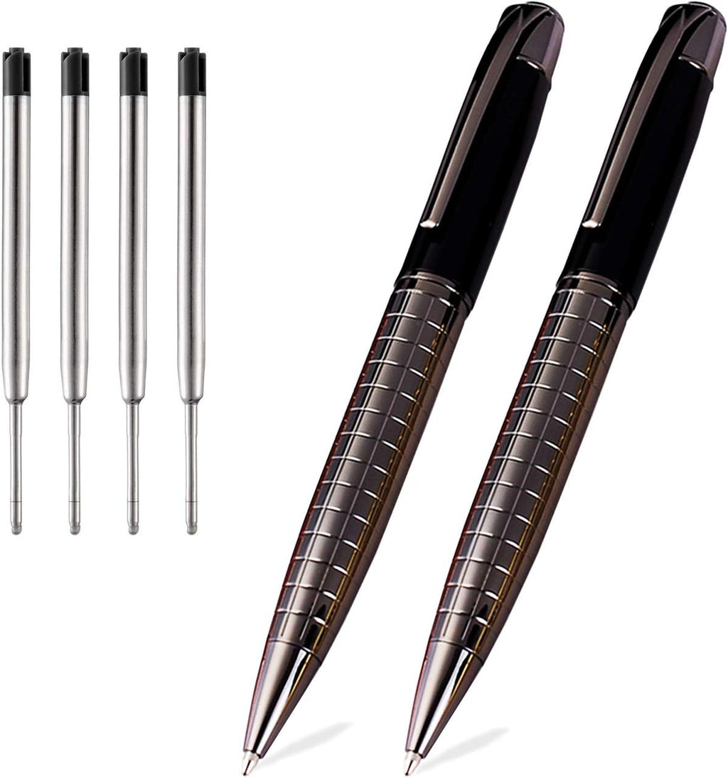 Obacle Ballpoint Pens Black Pens Medium Ball Point 1.0mm Smooth Writing Grip Metal