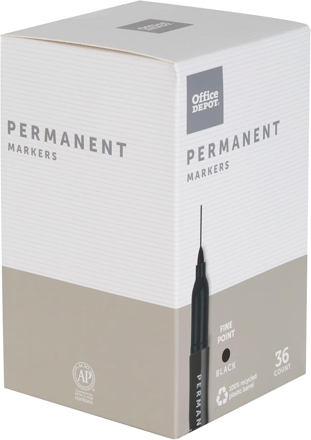 Office Depot® Brand Permanent Markers, Fine Point, 100% Recycled Plastic Barrel