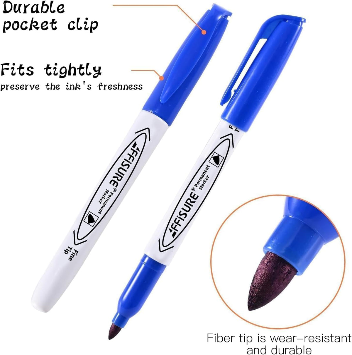 48 Colors Permanent Markers, Assorted Colors Vibrant Markers, Fine Point，Works on Wood