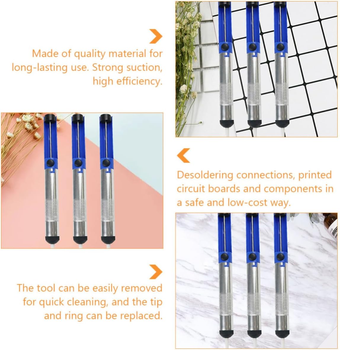 5pcs Aluminum Alloy Desoldering Pump Tin Sucker