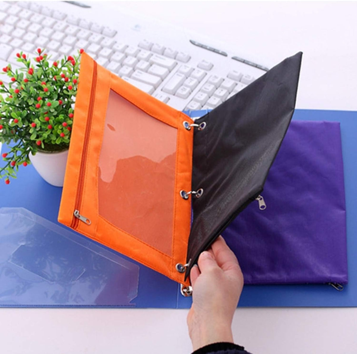 Yopay 14 Pack Pencil Pouch for 3 Ring Binder, Pencil Bags with Zipper for Standard