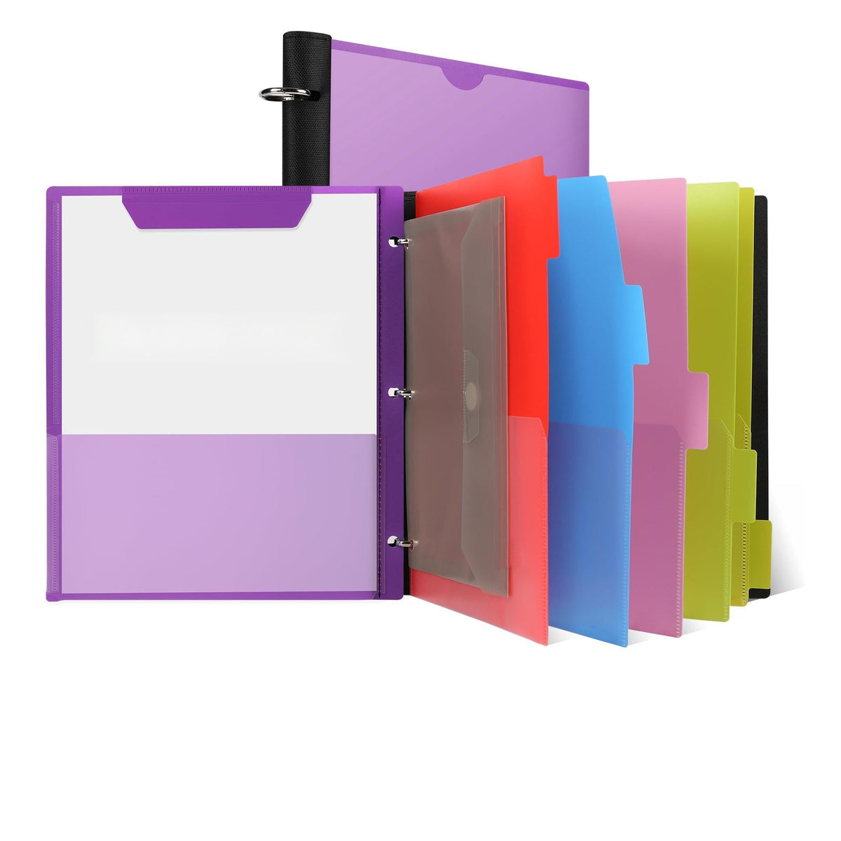 2 Pcs 360° Pivotable Project Organizer Folder, 3 Ring Binder
