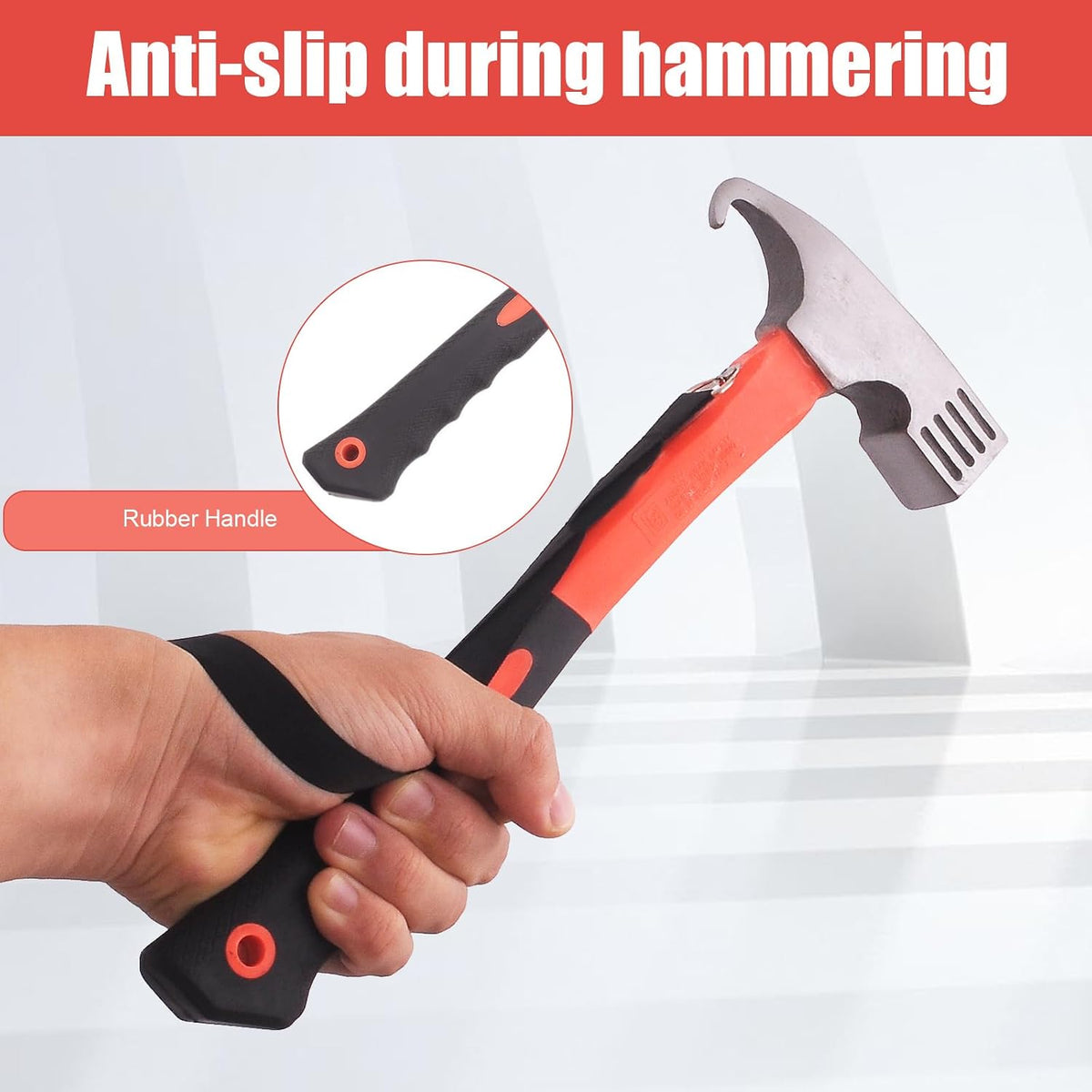 1 lb Tent Stake Hammer with Stake Puller, Steel Camping Mallet