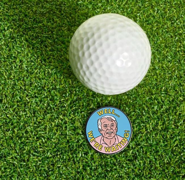Pinsanity “Well, We’re Waiting!” Funny Golf Ball Marker with Hat Clip – Novelty Golfing