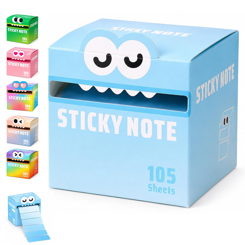 105 Sheets Transparent Pull-Out Sticky Notes, Cute Monster Pattern Sticky Note