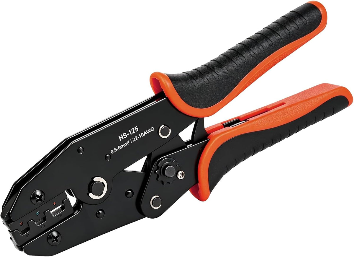 Kinice Heat Shrink Connector Crimper, Ratchet Wire Crimp Tool, AWG 22-10
