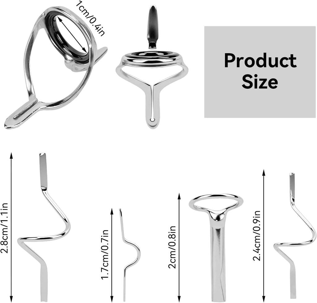 Fishing Rod Guides Repair Kit, 11PCS Stainless Steel Fly Fishing Rod Tips