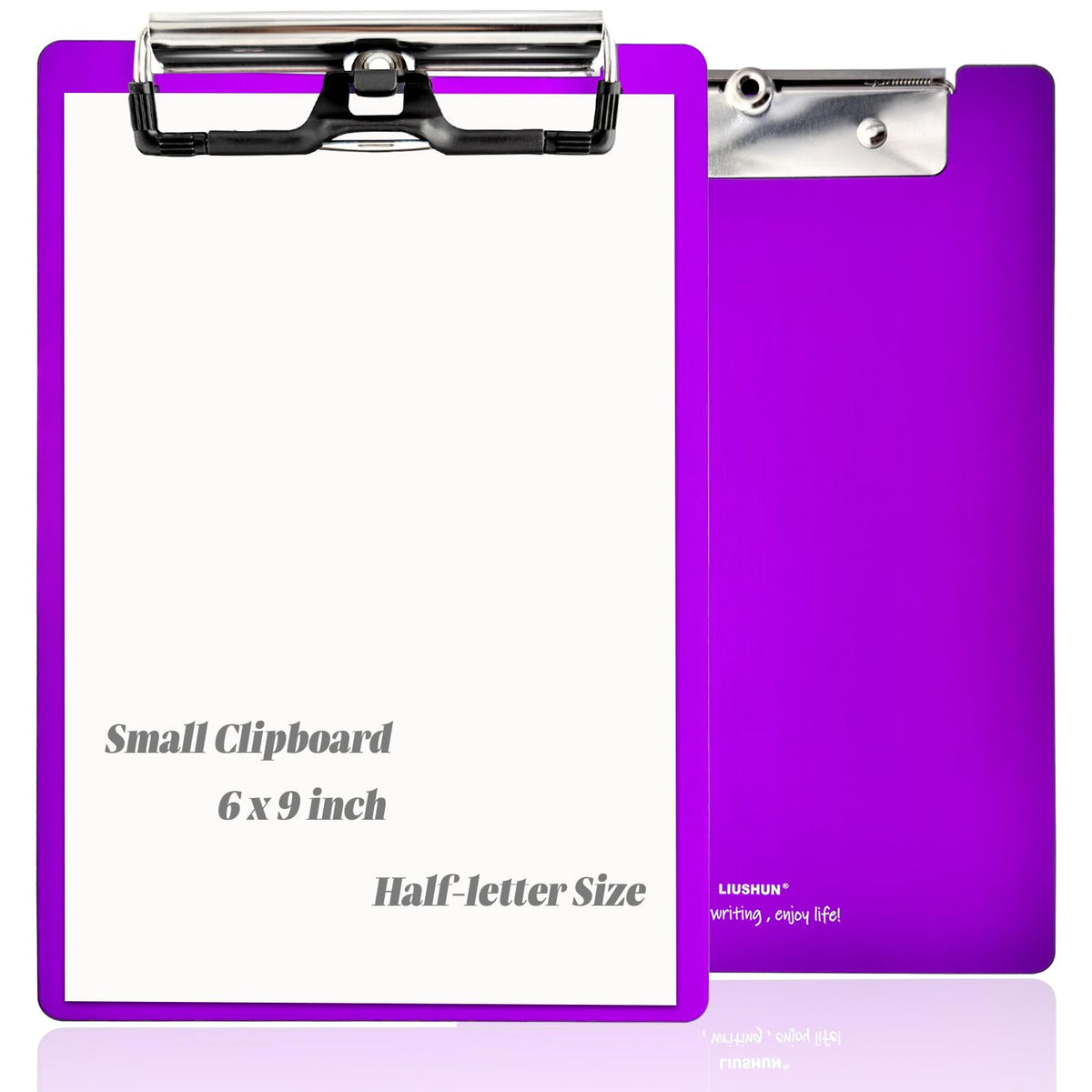 Small Aluminum Clipboard Metal A5 Memo Clip Boards w/Hangable Pen Holder