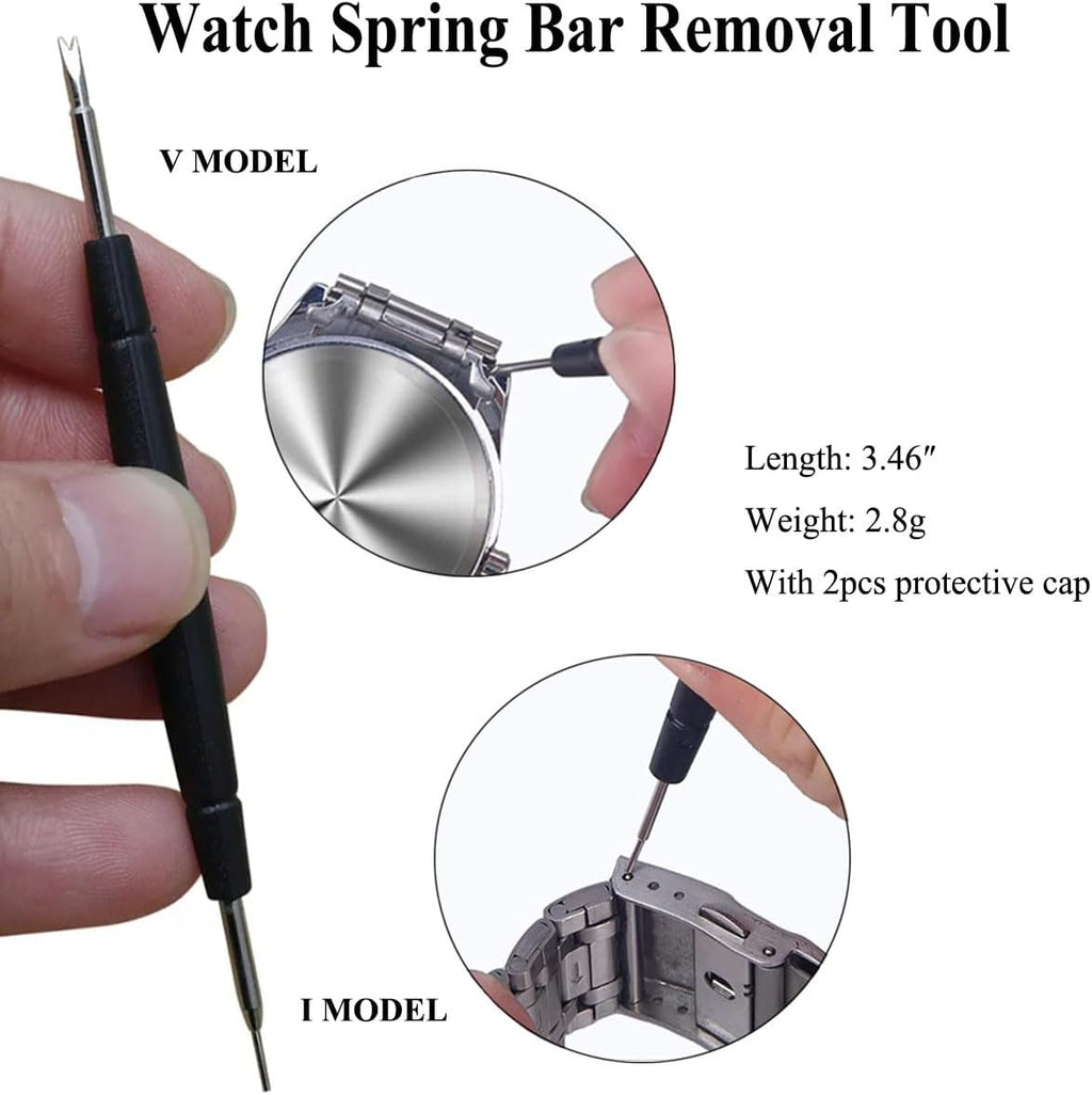Watch Band Pins Kit -Watch Spring Bar Replacement-Bands Strap Removal Repair Tool with 6