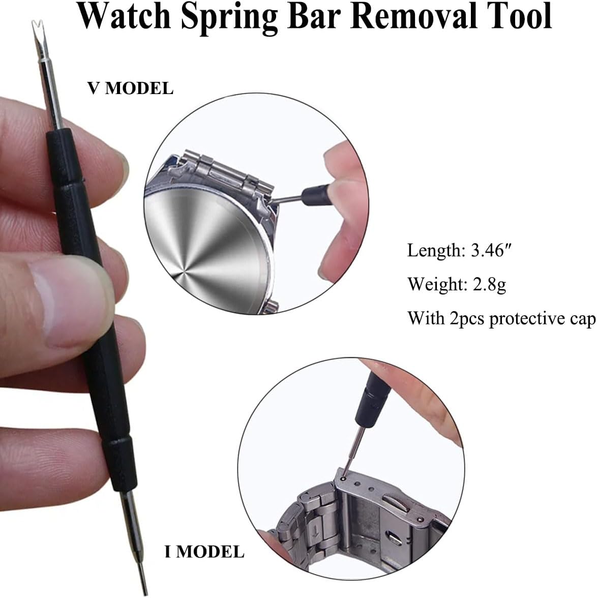 Watch Band Pins Kit -Watch Spring Bar Replacement-Bands Strap Removal Repair Tool with 6