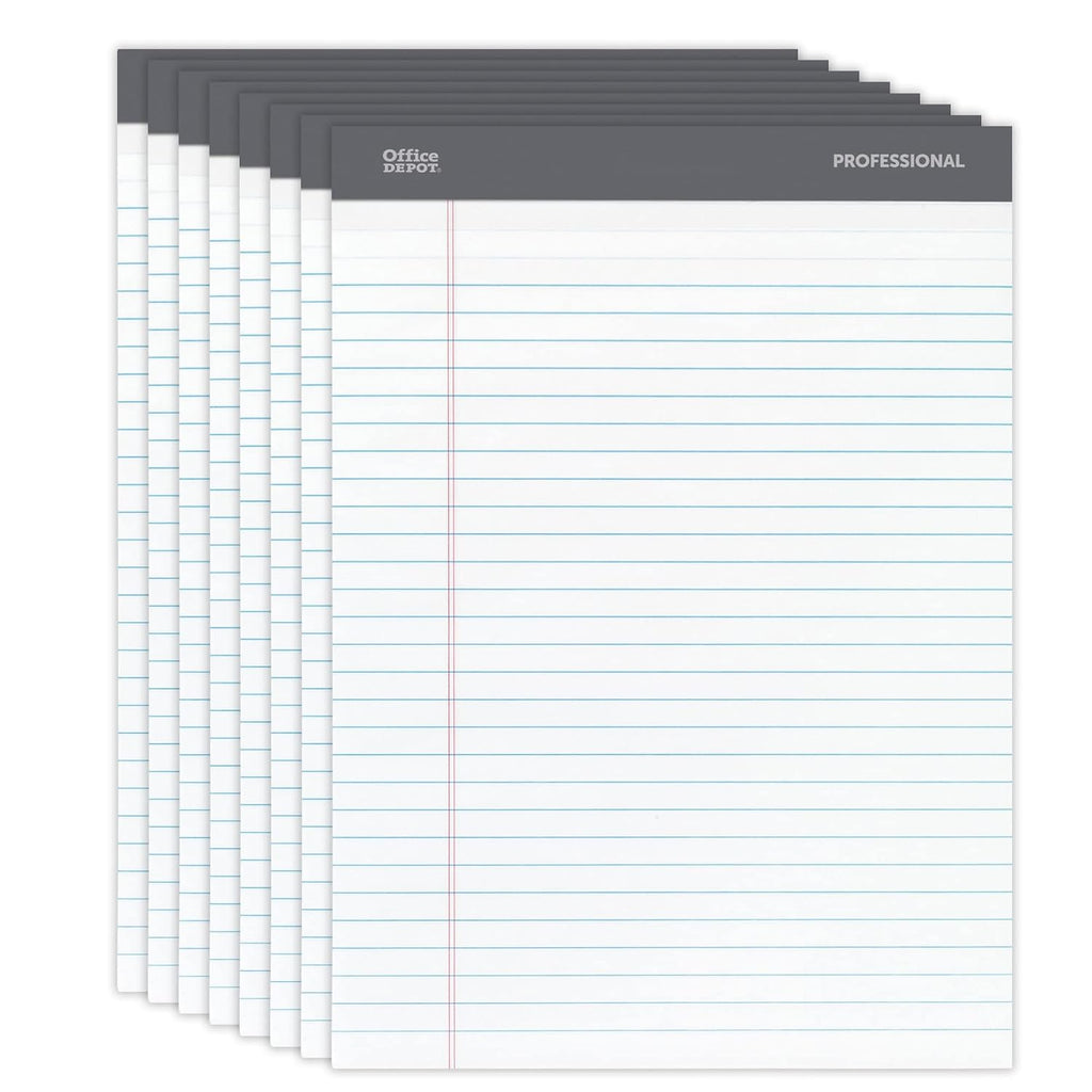 Office Depot Professional Legal Pad, 8 1/2in. x 11 3/4in., Legal Ruled, 50 Sheets Per Pad