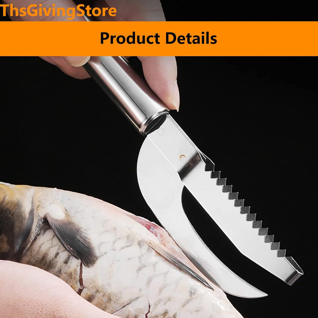 2pcs Fish Scaler Remover, 3 In 1 Stainless Steel Fish Scale Remover Tool