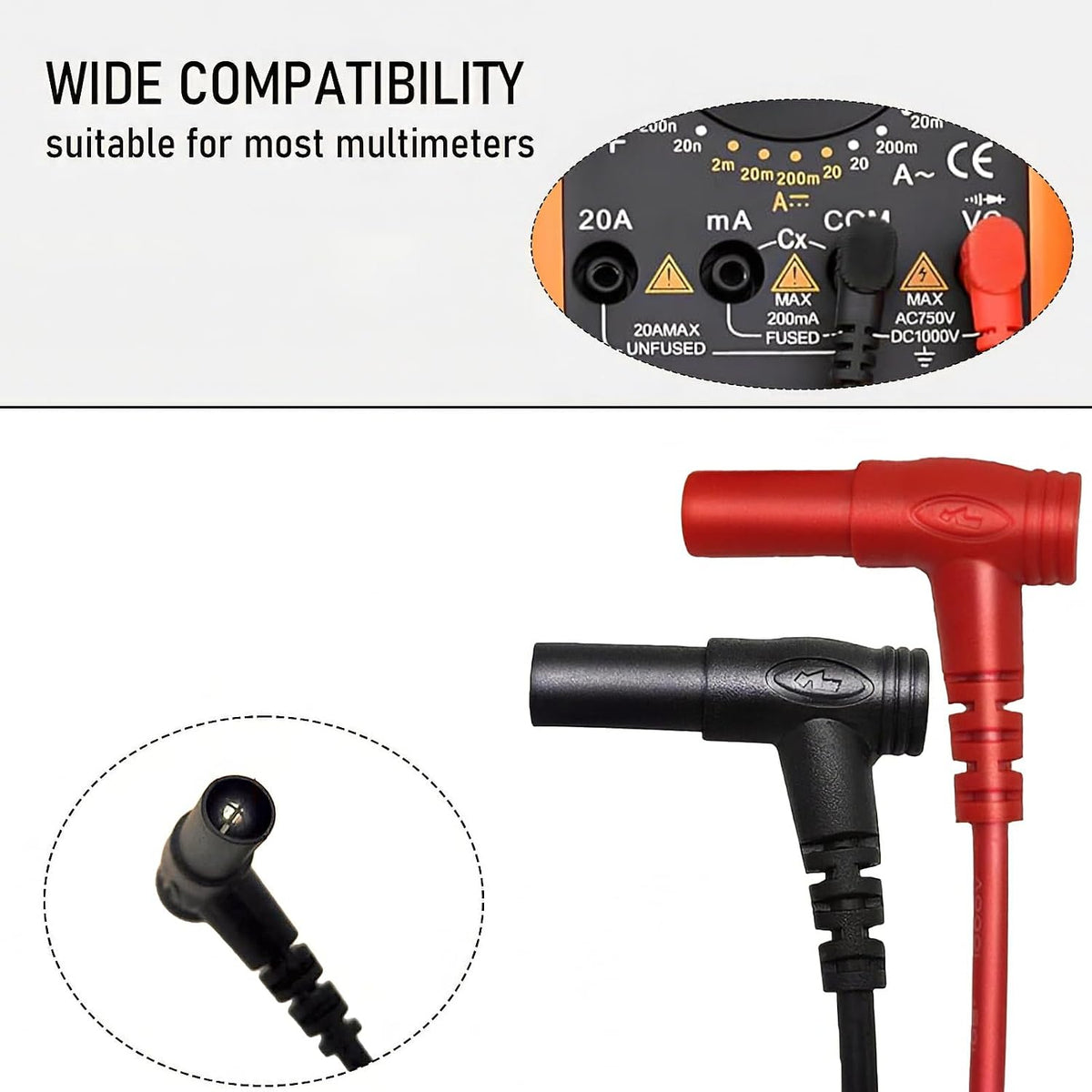 Ellbest 5 Pairs Universal Multimeter Test Leads 1000V 20A Digital Multimeter Probe Test