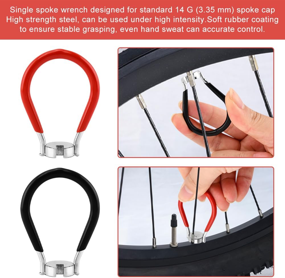 8-Piece Bicycle Spoke Wrench Set, Wheel Truing Tools with Tire Levers