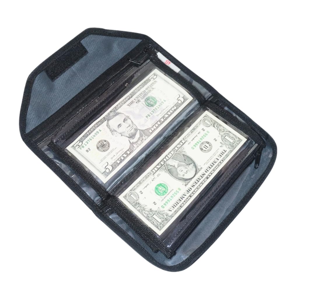 Multipack Pouch Organizer - 6 Zippered Money Envelopes for Cash Management and Budgeting