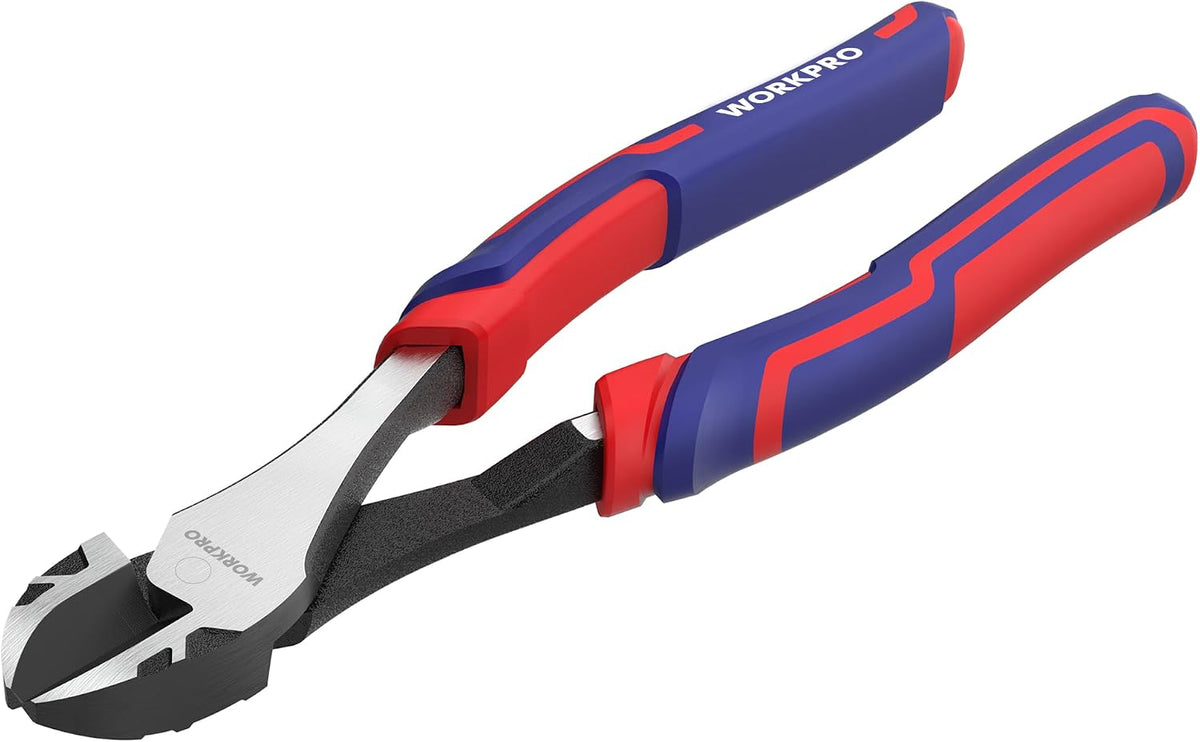 WORKPRO 8 Inch High Leverage Diagonal Pliers, Cr-V Steel & Anti-Slip Handle