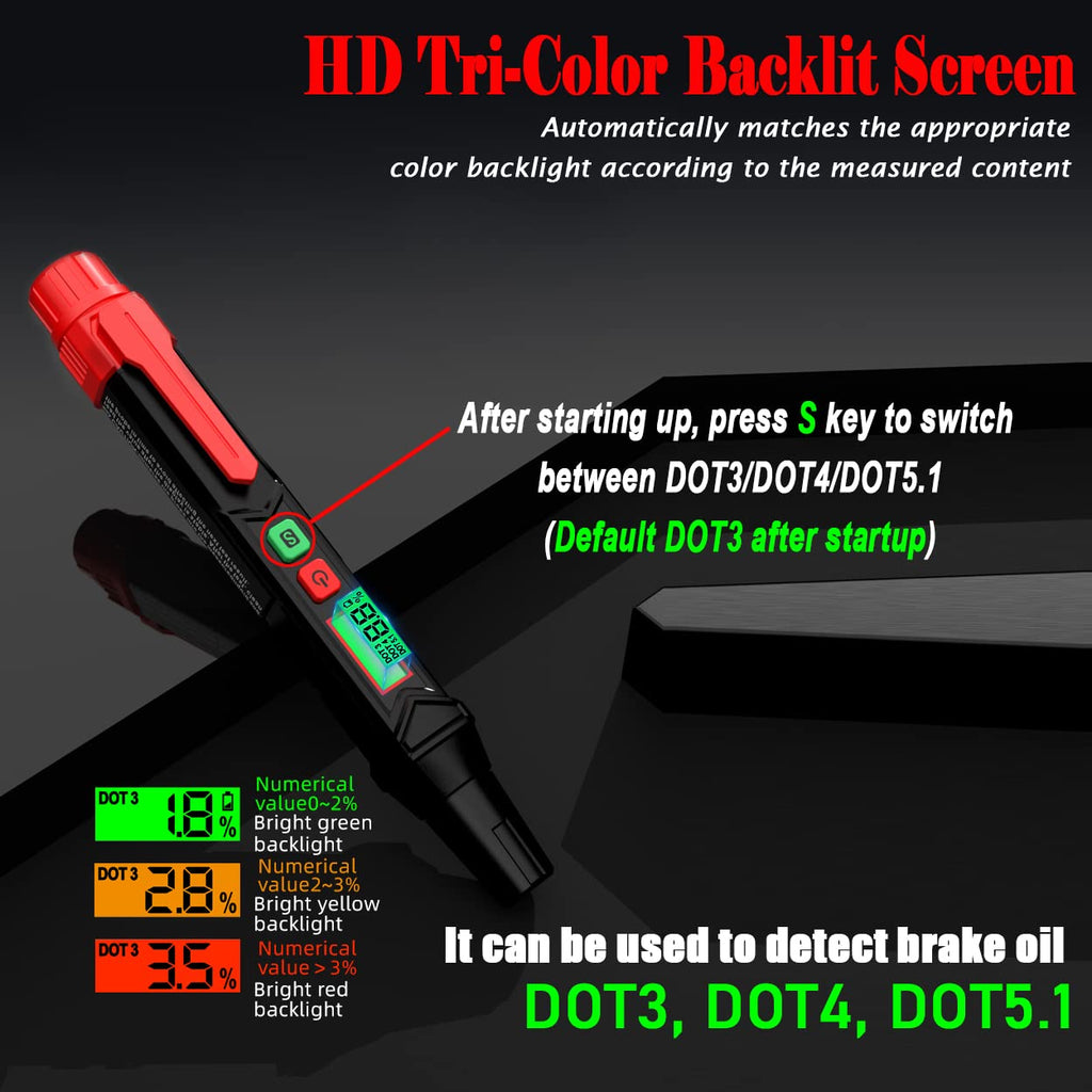 Brake Fluid Tester Pen, Automotive Brake Fluid Moisture Tester