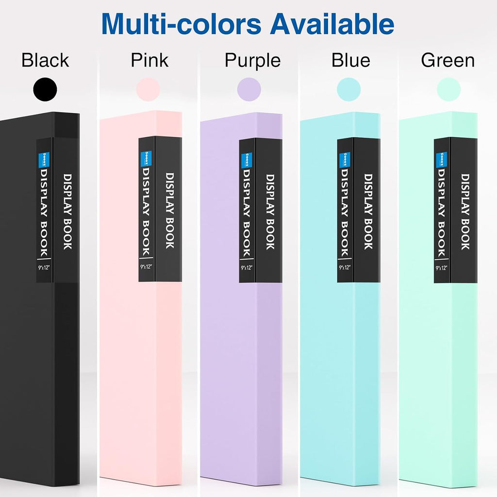 Sooez Binder with Plastic Sleeves 30-Pocket, Displays 60 Pages, 9x12Folders