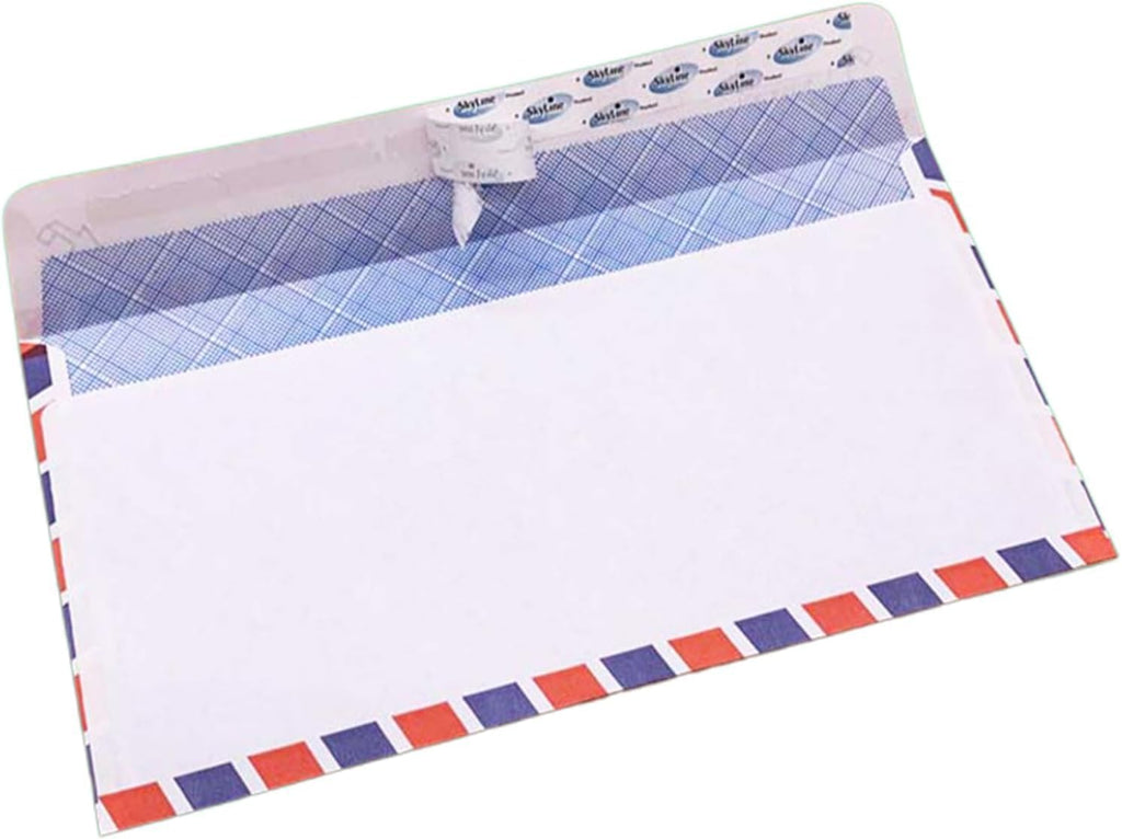50 Pcs Airmail Envelopes with Commercial Flap, 4.5 x 8.9 Inches