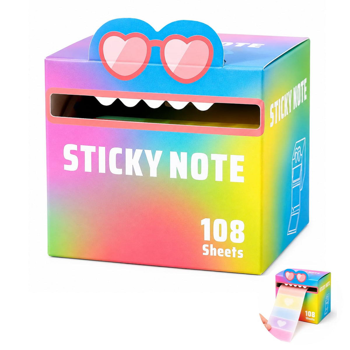 105 Sheets Transparent Pull-Out Sticky Notes,Cute Fruit Monster Pop Up Sticky Notes