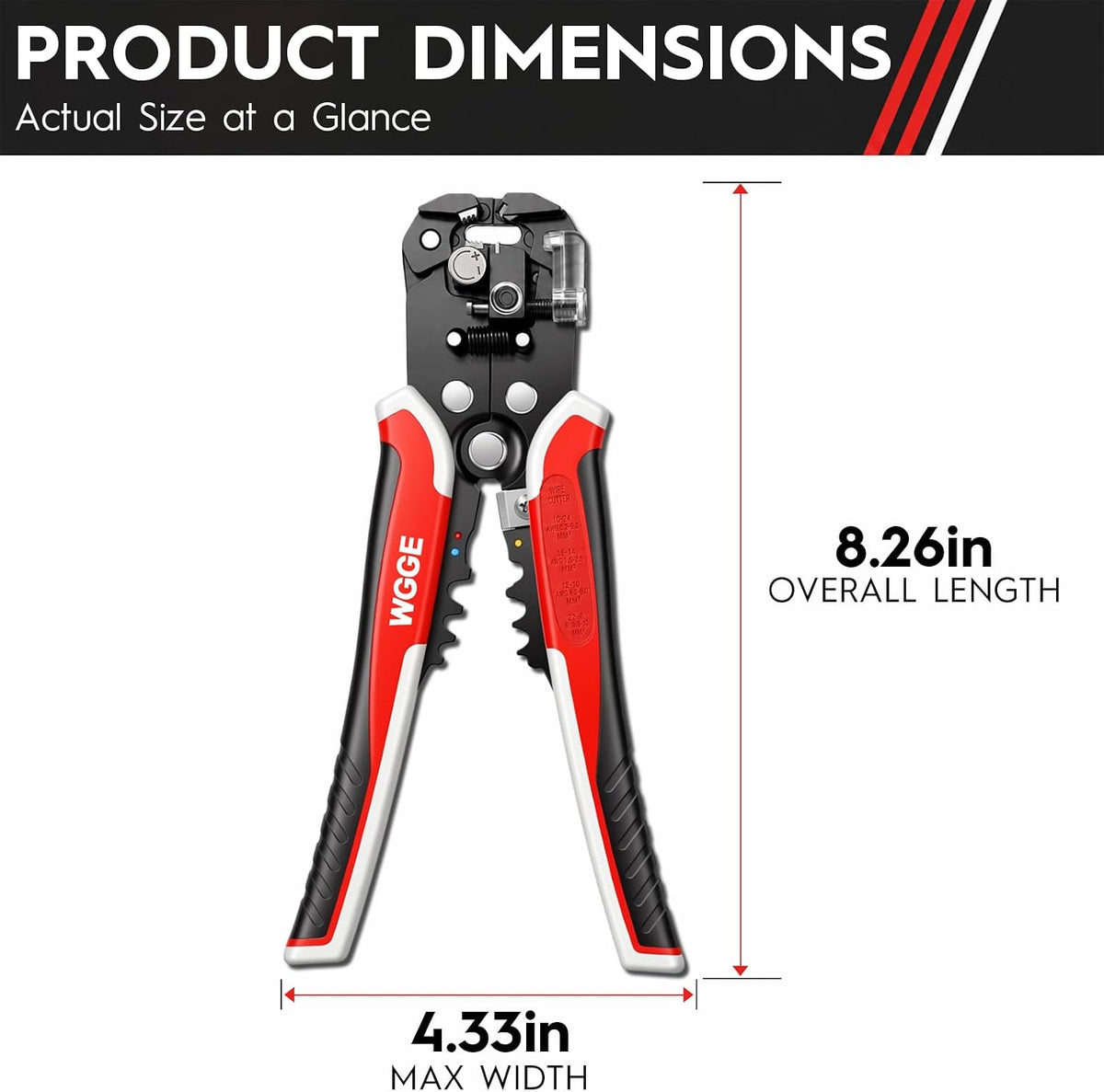 WG-014 3-in-1 Self-Adjusting Wire Stripper, Cutter and Crimper, 10-24 AWG