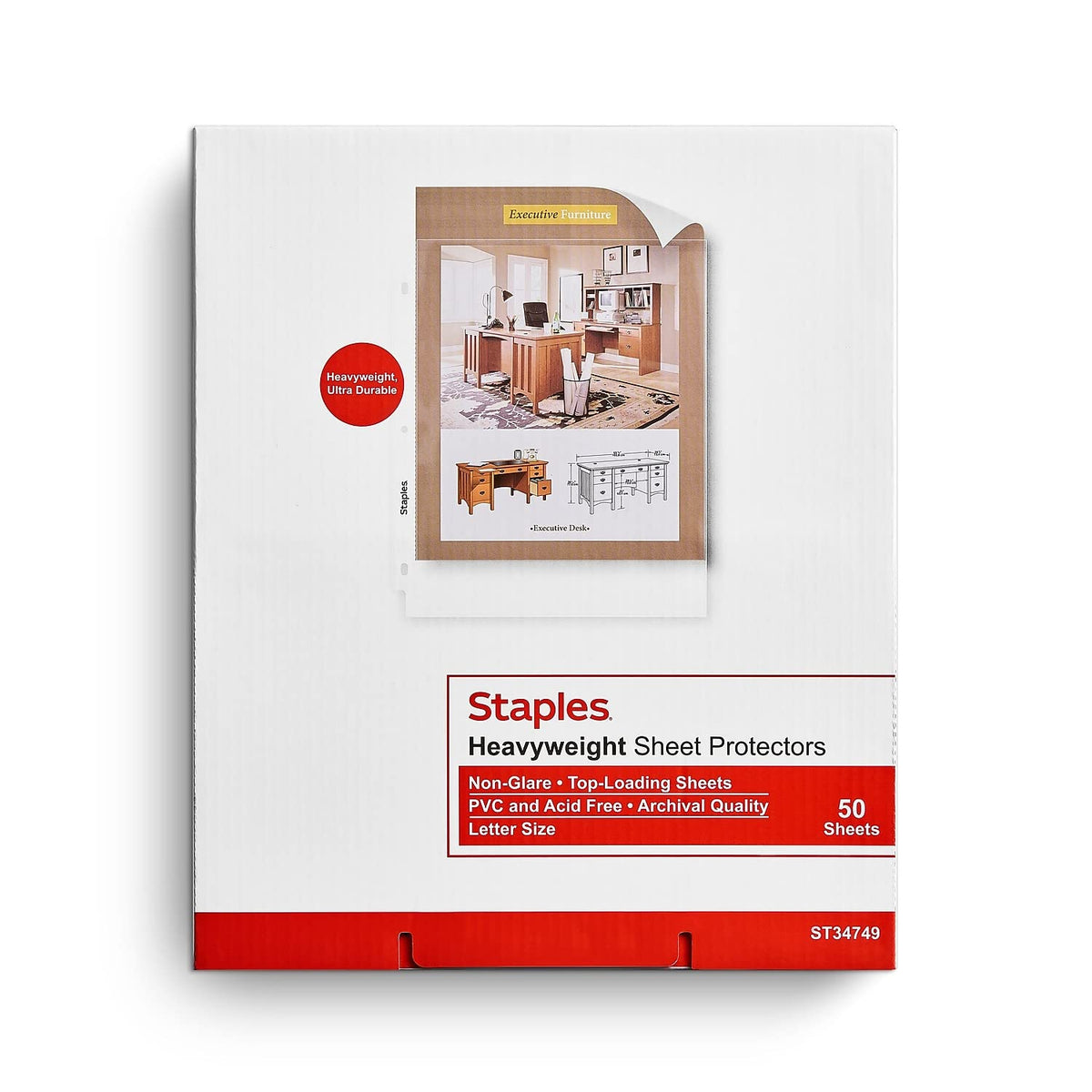 Staples Heavyweight Sheet Protectors, 8.5x11 Inch, Clear, 100-Pack