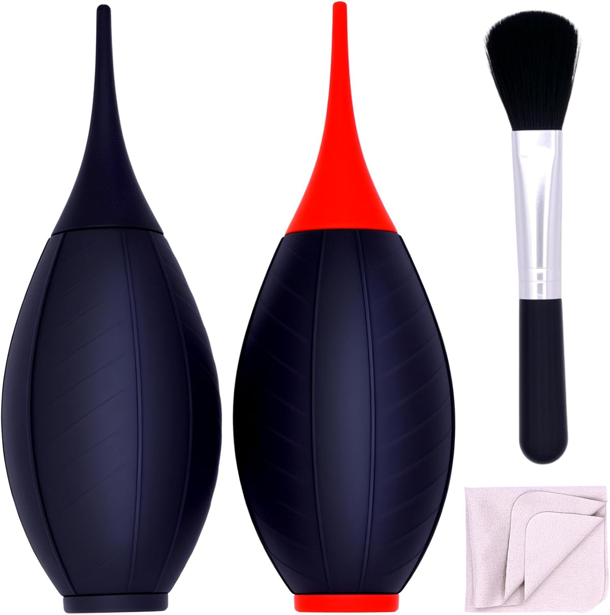 2 Pack Silicone Air Blower Blaster Pump Dust Cleaner with Cleaning Brush Cloth