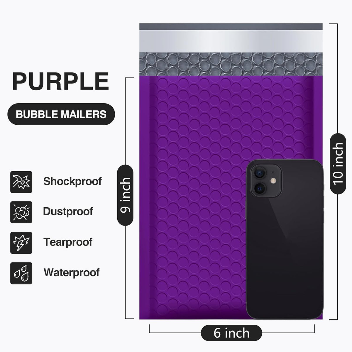 UCGOU Bubble Mailers 6x10 Inch Purple 25 Pack Poly Padded Envelopes Small Business