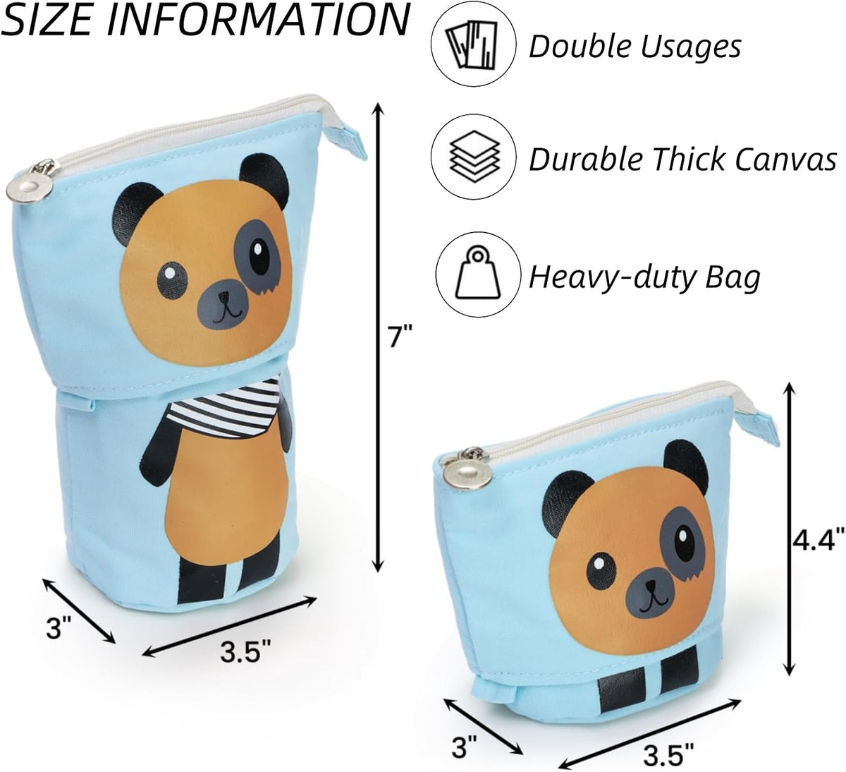 4 Pack Telescopic Pencil Case, Portable Pop Up Pen Pouch with Zipper