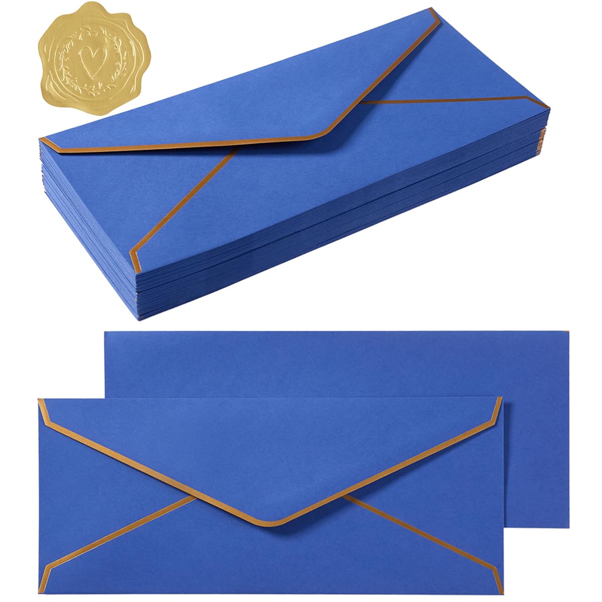 50 Pack #10 Business Envelopes, Light Blue, 4 1/8 x 9 1/2 Inches