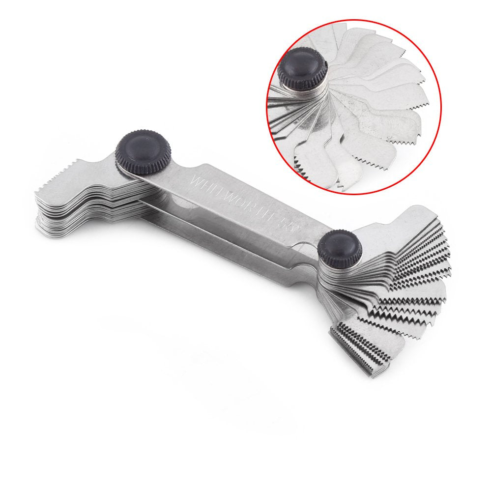 52Pcs Stainless Steel Thread Measuring Gage, Screw Thread Measuring Gage Pitch Measuring