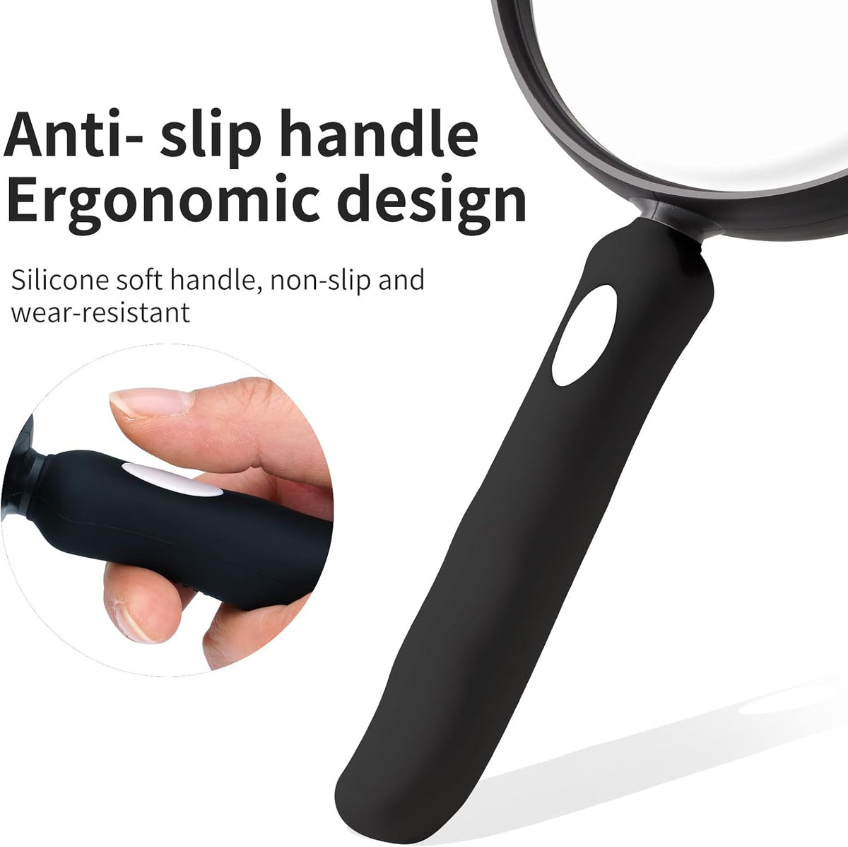 10X Large Magnifying Glass for Reading, Upgraded Handheld Magnifier with 5.12inch