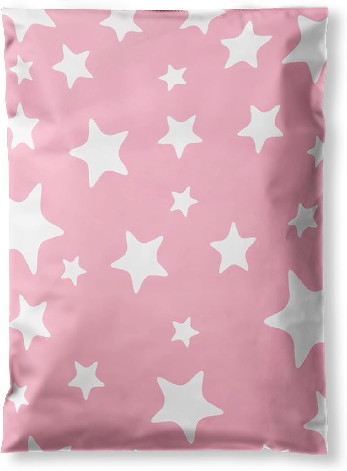100 Count 10x13 Permanent Self Seal Light Pink & Stars Poly Mailers, 2 Mil
