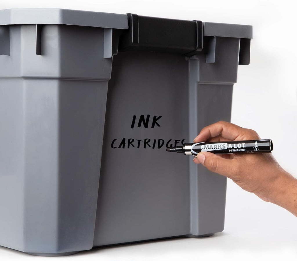 Marks-A-Lot Avery Permanent Markers, Bullet Tip, 12 Black Markers
