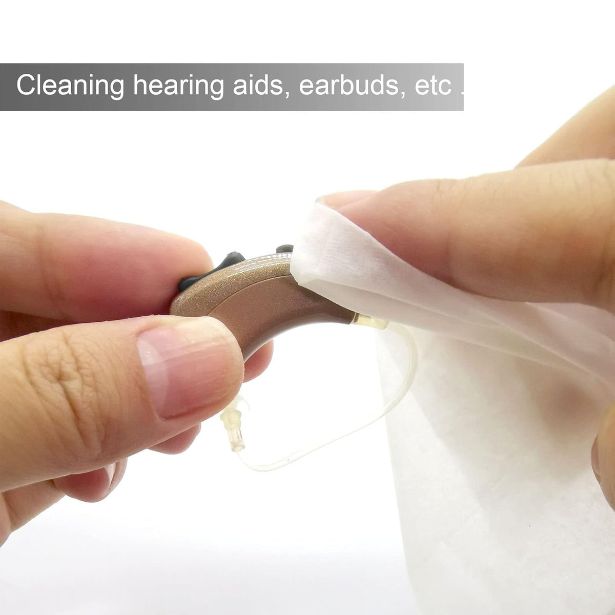 120 Count Hearing Aid Wipes Individually Packaged Cleaning Towelette with Cleaning Tools